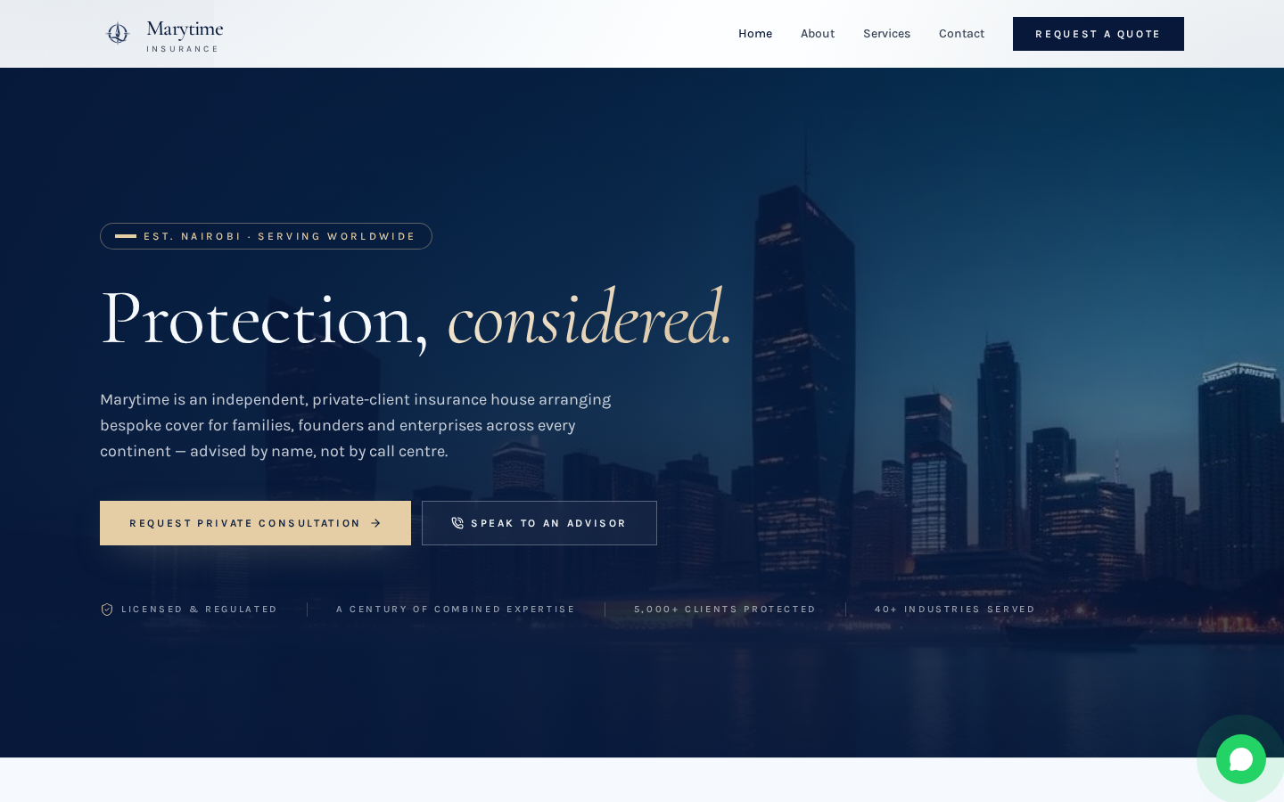 Marytime Insurance website