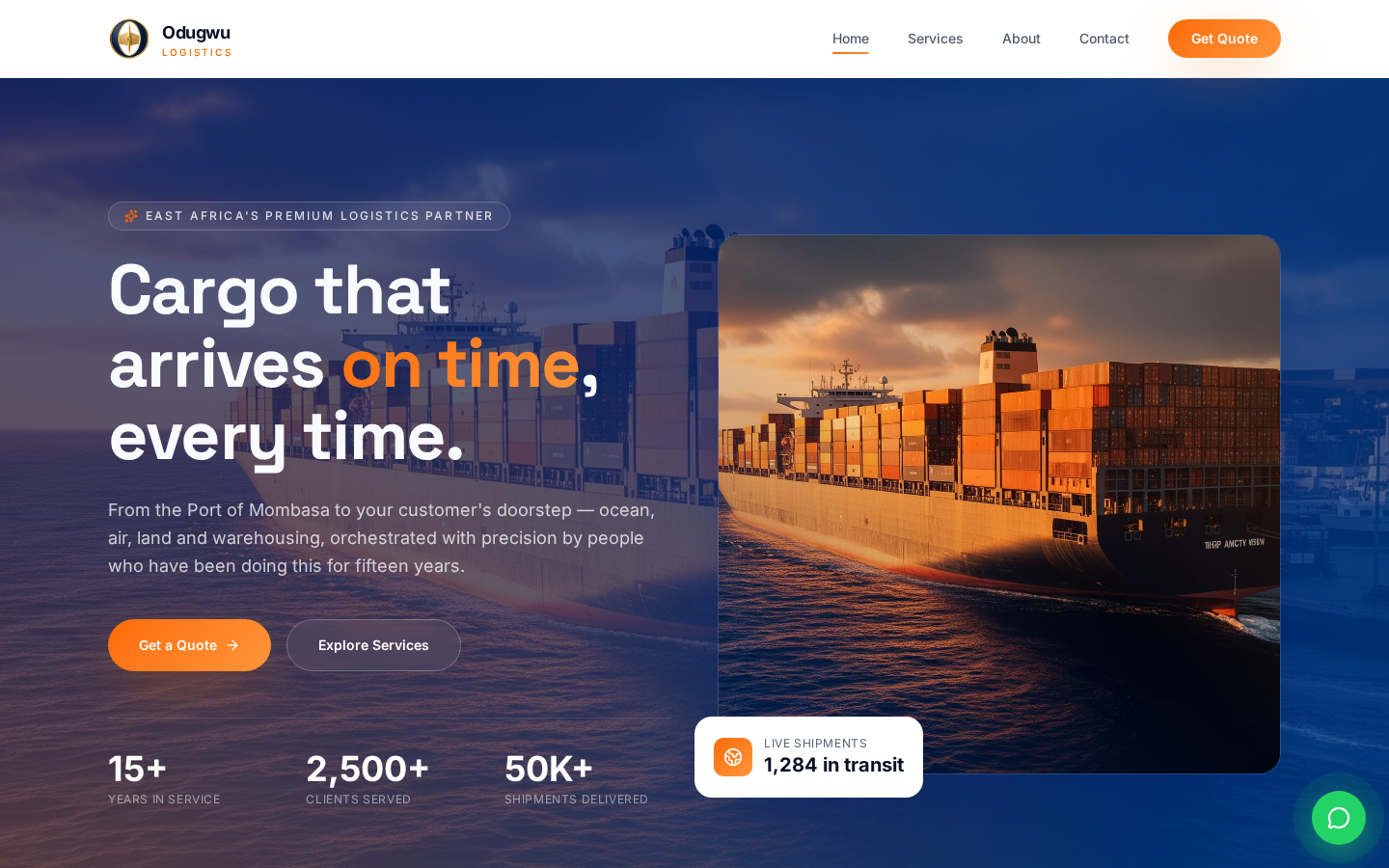 Odugwu Logistics website