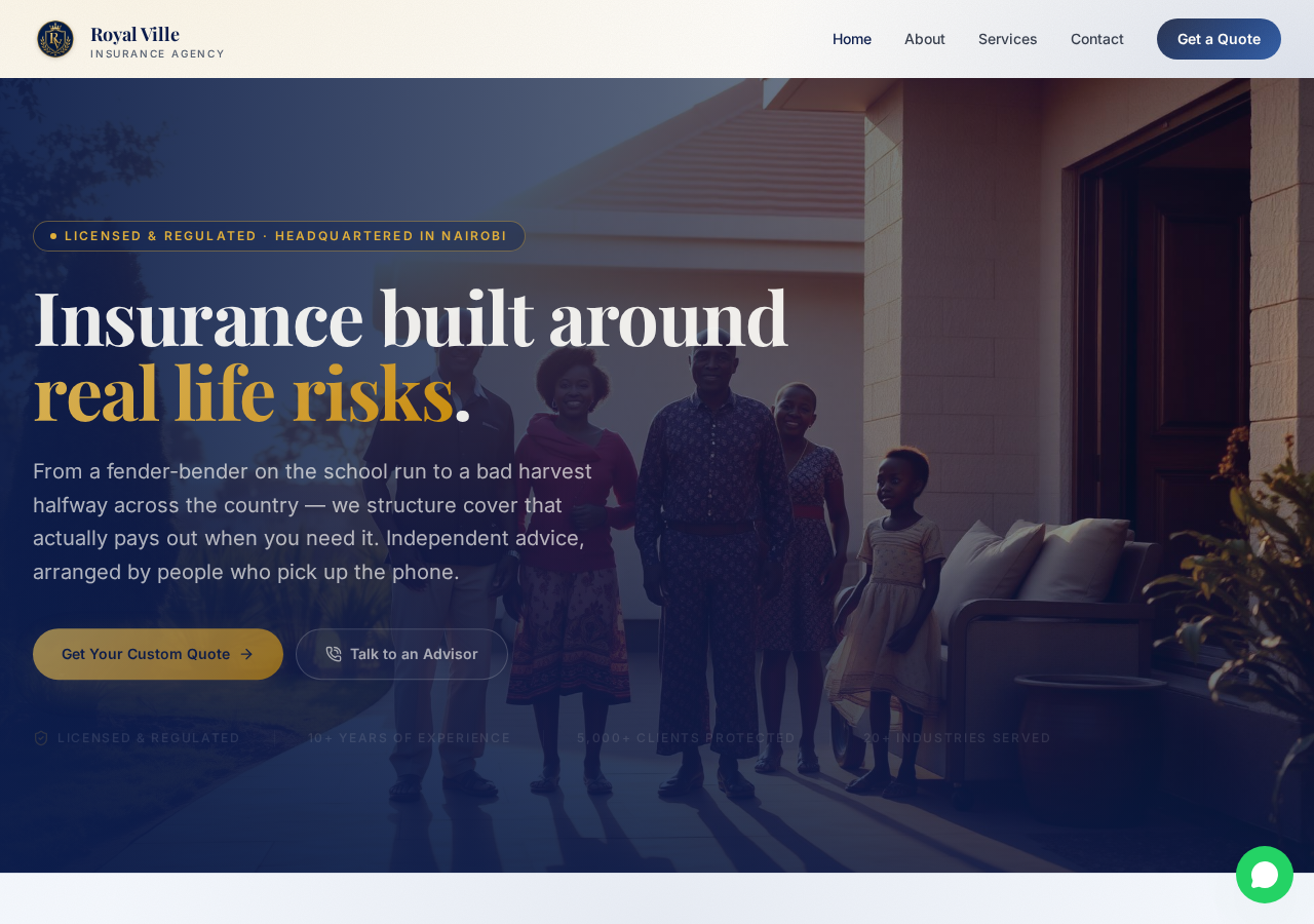 Royal Ville Insurance — homepage hero